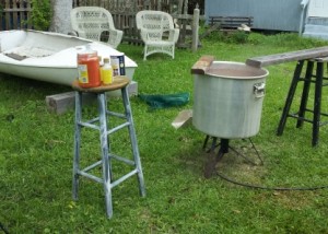 Crawfish Boil setup
