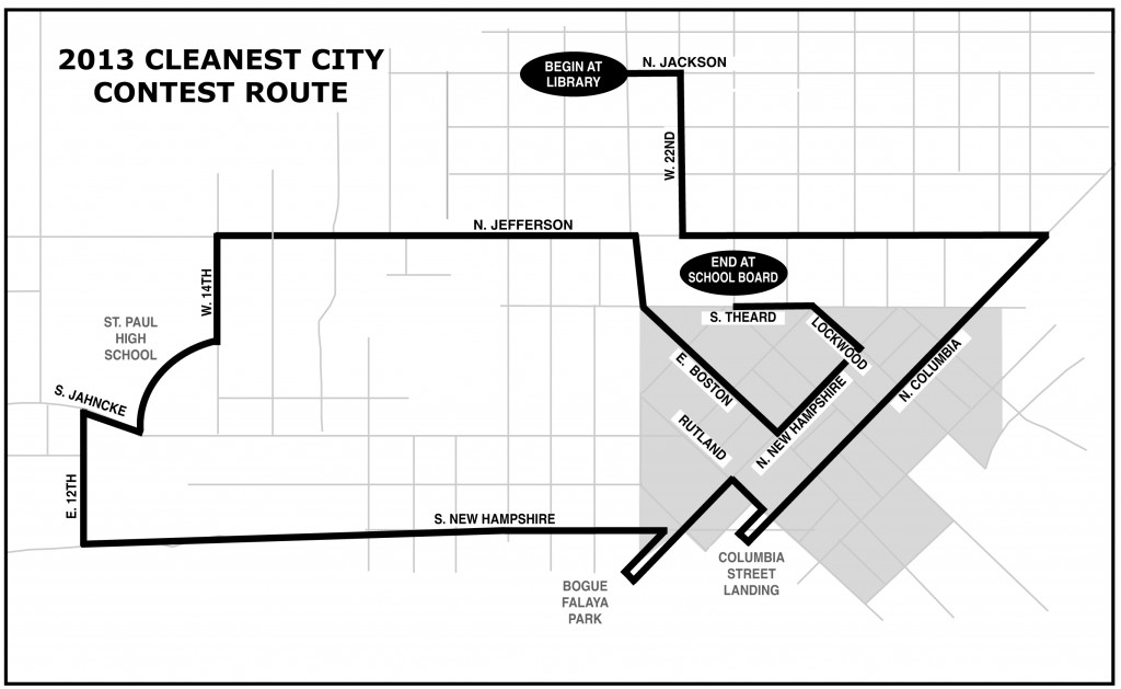 Cleanest City Contest Route