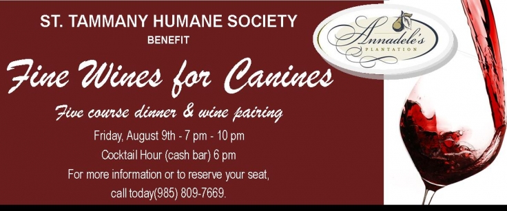 Annadele's Presents "Fine Wines for Canines" to Benefit St. Tammany Humane Society