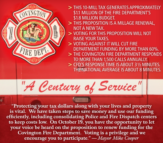 Covington Firefighter Millage Renewal Up For Vote October 19th at the St. Tammany Parish Courthouse