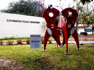 Thomas Mann's traveling "Trajectory Heart" at the Covington Police Department