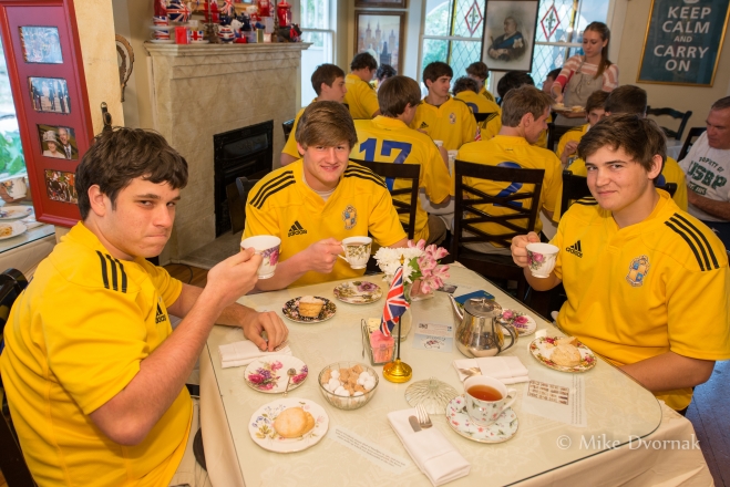 St. Paul's School Rugby Team at The English Tea Room by Mike Dvornak 