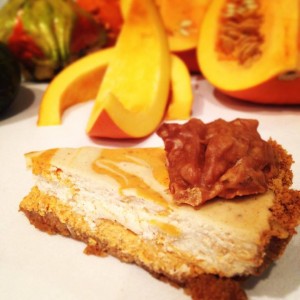Bear Creek Road, LLC October Pie Of The Month:  Pumpkin and Spice Swirl Cheesecake with Pecan Praline