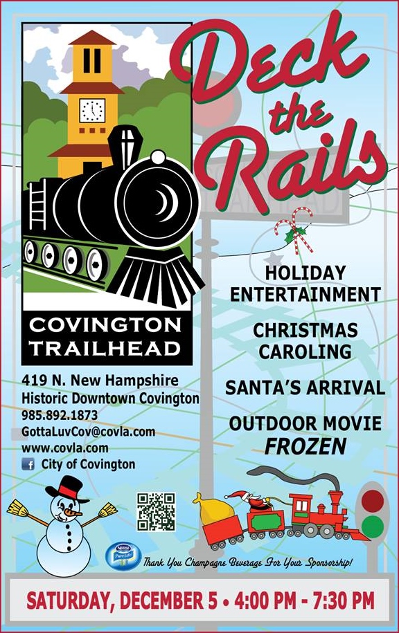 Save the Date for “Deck the Rails” at the Covington Trailhead Saturday December 5, 2015