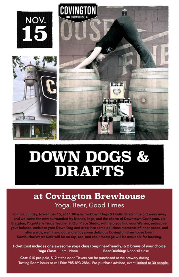 Down Dogs & Drafts at The Covington Brewhouse This Sunday