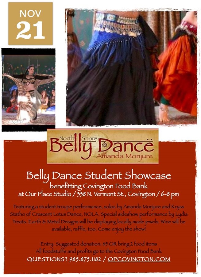 Our Place Studio Presents a Belly Dance Student Showcase to benefit the Covington Food Bank This Saturday