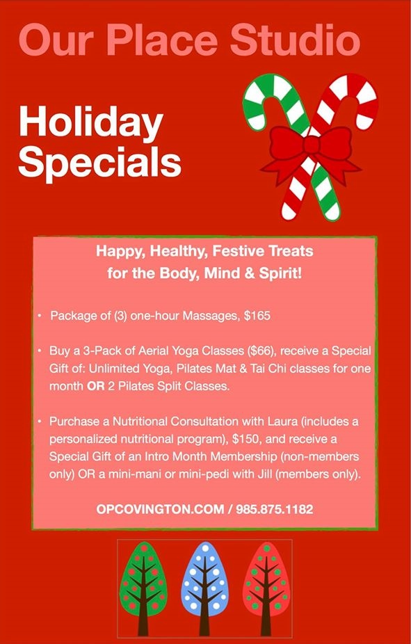 Holiday Specials Available at Our Place Studio