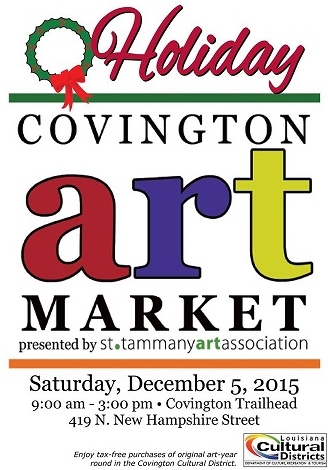 STAA Holiday Art Market at the Covington Trailhead This Saturday, December 5, 2015