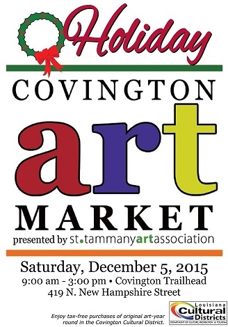 STAA Holiday Art Market at the Covington Trailhead This Saturday, December 5, 2015