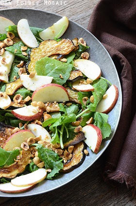 Farmer’s Market Recipe:  Roasted Squash & Apple Kale Salad