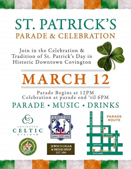 Save The Date:  St. Patrick’s Day Parade & Celebration March 12, 2016