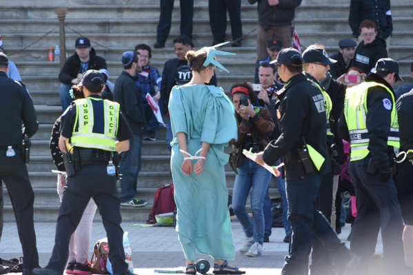 Lady Liberty arrested in D.C. Photo by Alejandro Alvarez