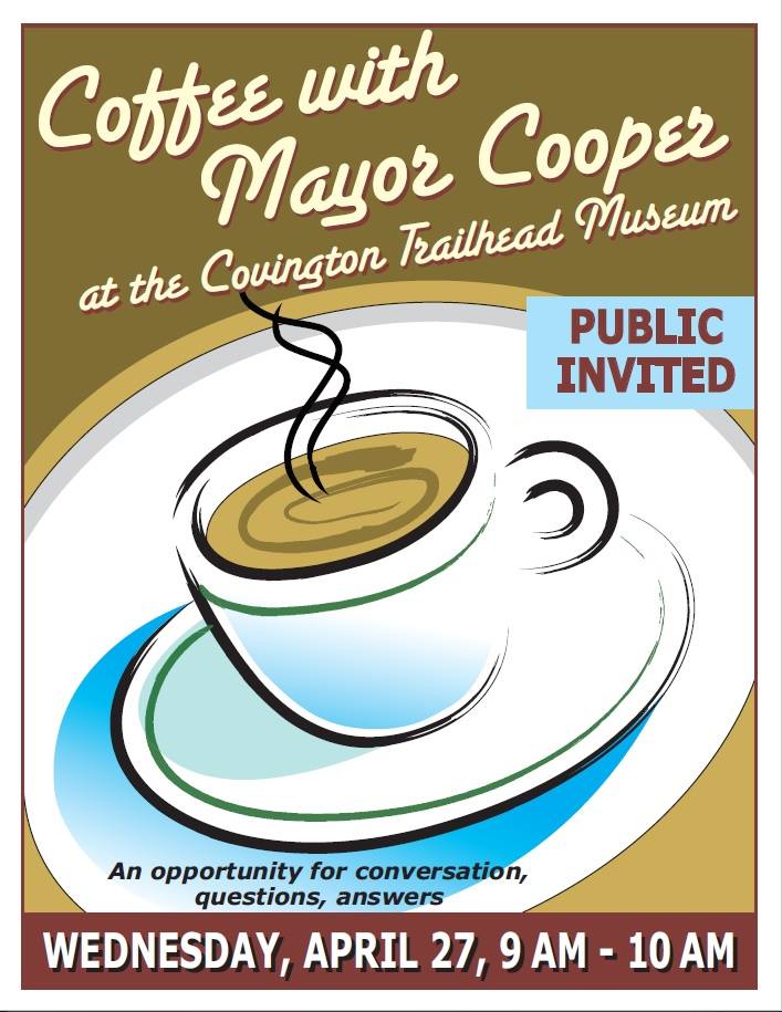 Coffee With Mayor Cooper at the Covington Trailhead Next Wednesday