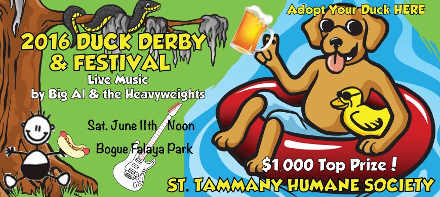St. Tammany Humane Society Duck Derby Set For Saturday, June 11, 2016
