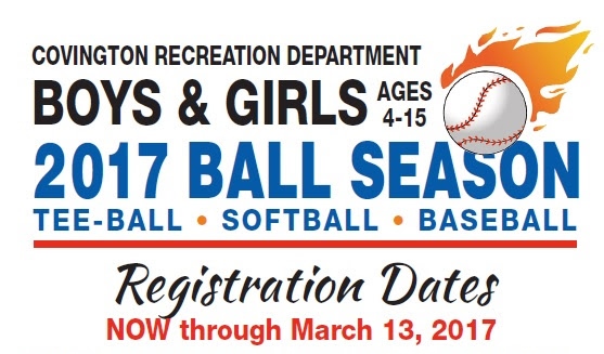 Tee Ball, Softball, Baseball Registration Open